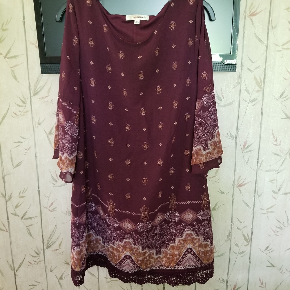 NWT Rewind Summer Swing Dress Cold Shoulder